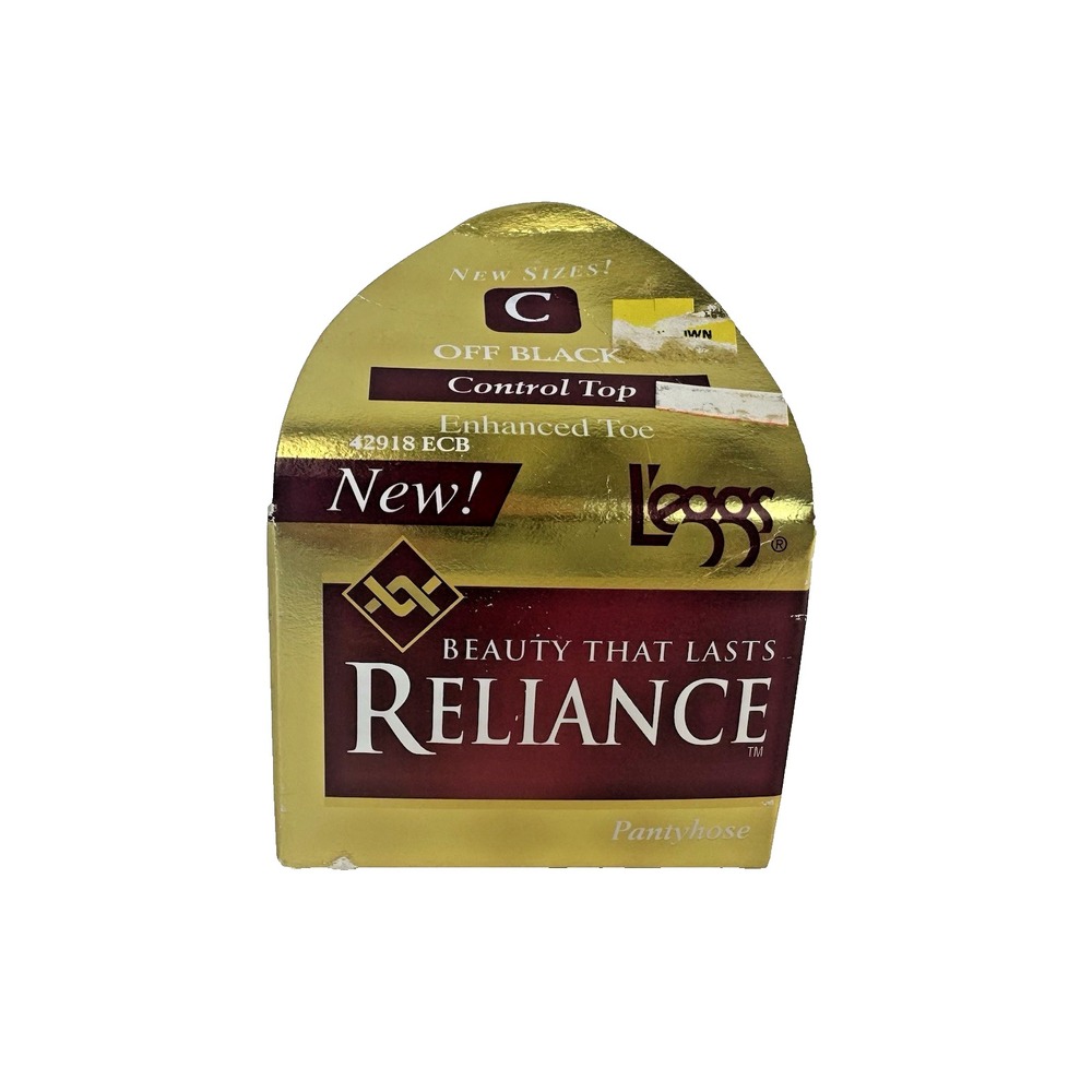 Vintage NIP L'eggs Control Top Reliance Enhanced Toe Pantyhose‎ Size C Off Black